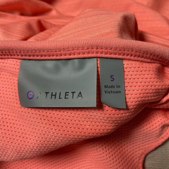 Athleta Hidden Agenda Tank Top with Built-in Strappy Bra Peach Orange Size Small - Picture 2 of 10